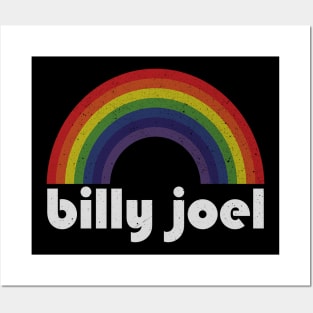 Billy Joel / Vintage Rainbow Design // Fan Art Design Posters and Art